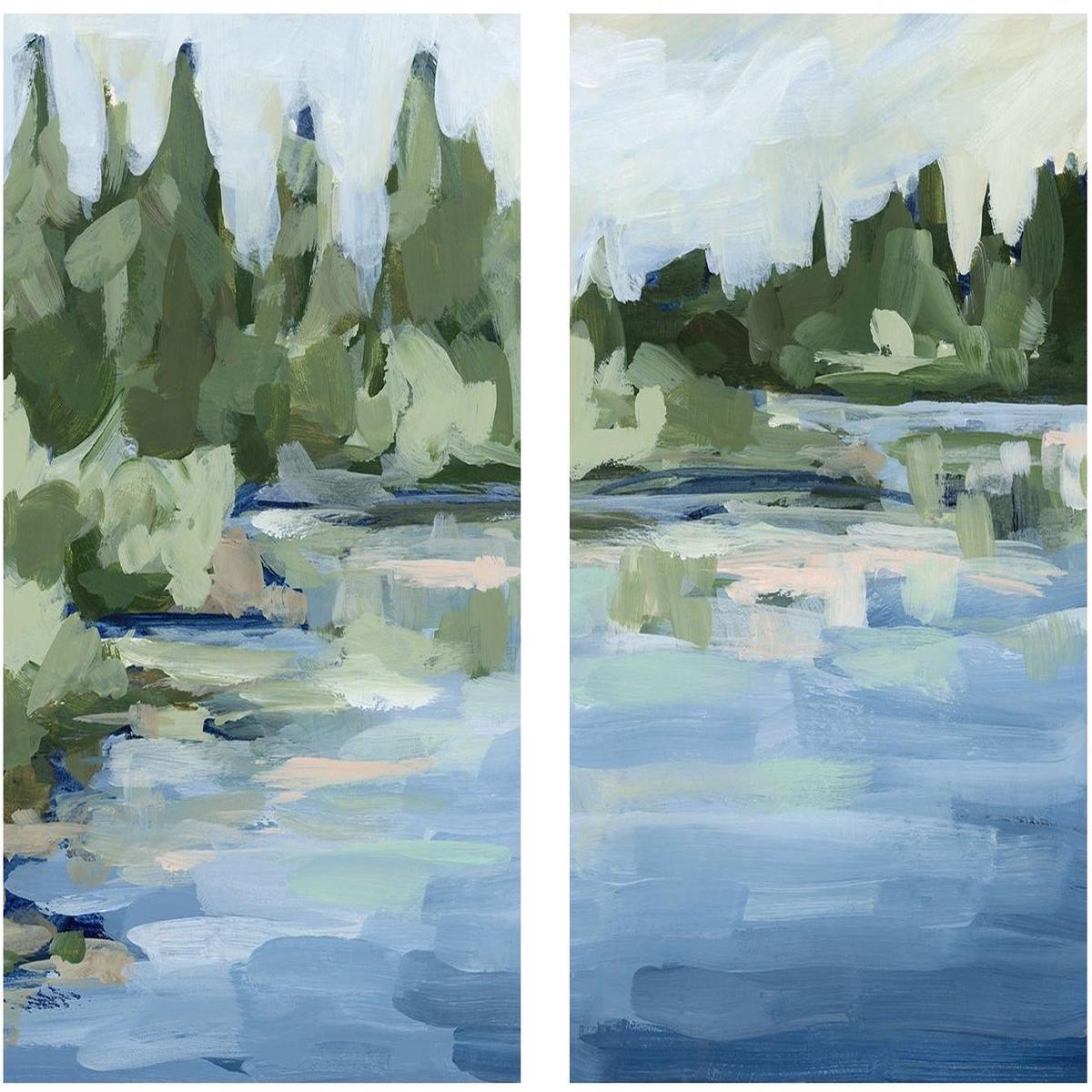 Lake Landscape , Style A & B , Set Of 2