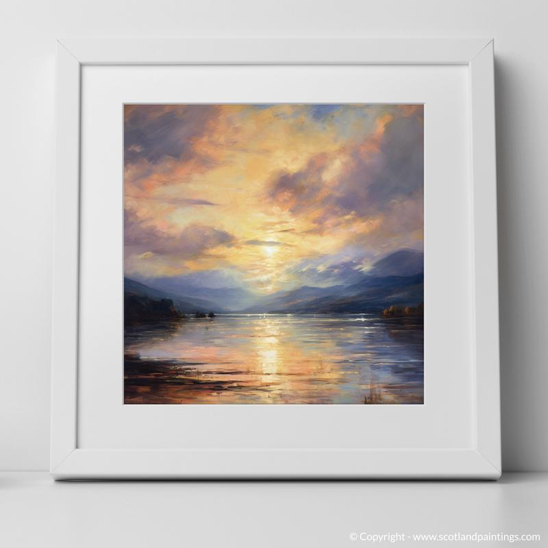 Painting and Art Print of Crepuscular rays above Loch Lomond entitled "Dancing Light of Loch Lomond".