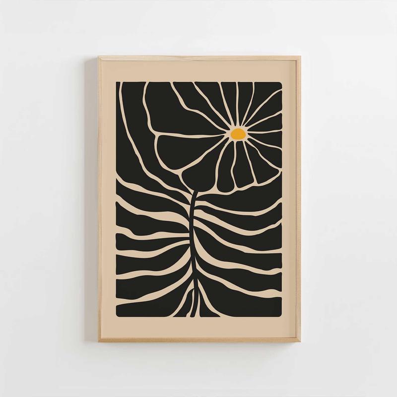 Solar Bloom - Graphic Floral Contrast Print