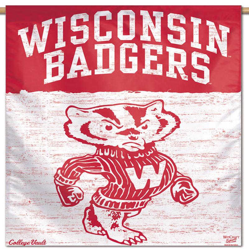 Wisconsin Badgers NCAA College Vault Series 1950s-Style Official NCAA Premium 28x40 Wall Banner - Wincraft Inc.