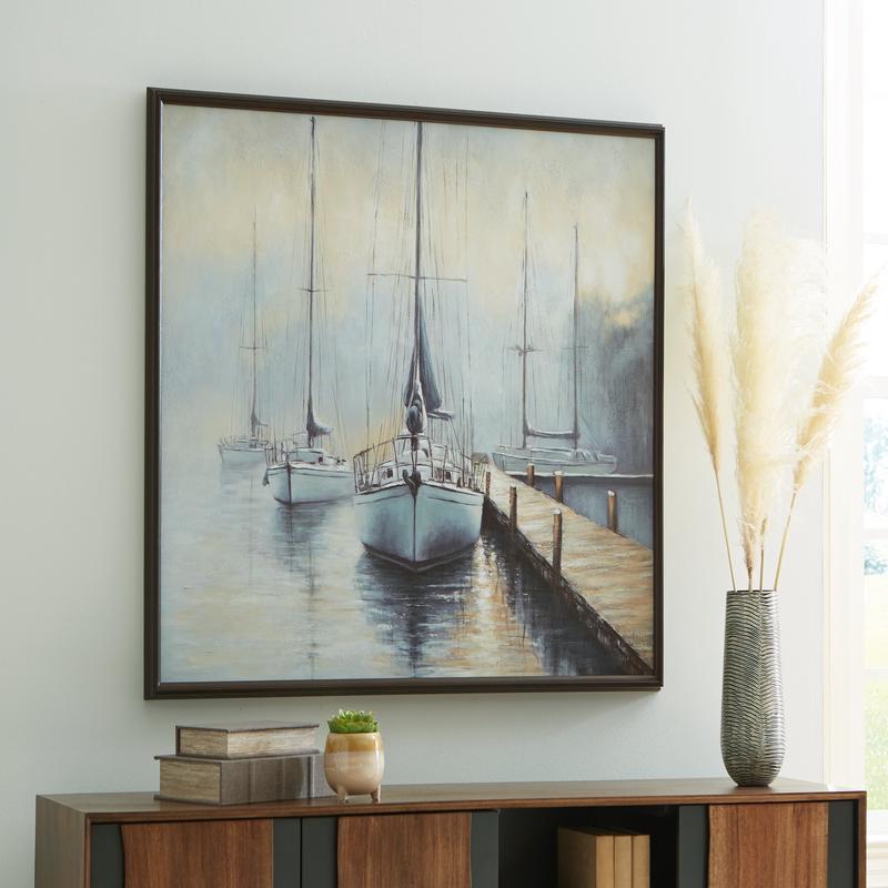 Worthney Blue/White/Brown Wall Art