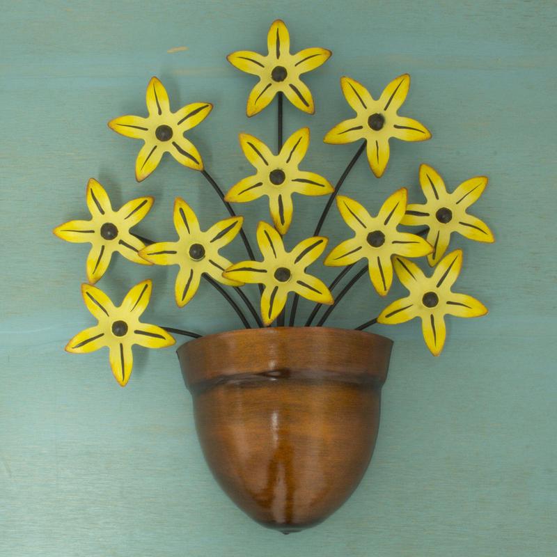 Yellow Flower Iron Wall Sculpture Crafted by Hand - Black-Eyed Susan