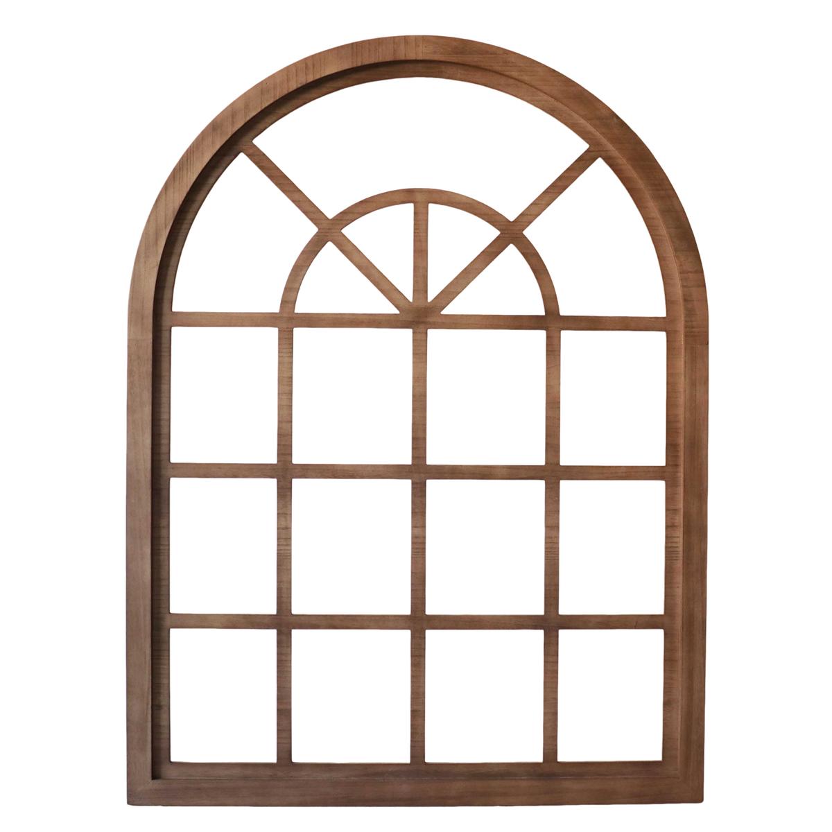 Wooden Arch Window Pane Wall Decor