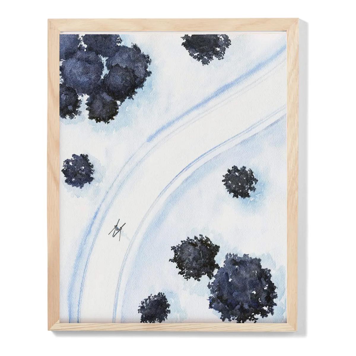 Silent Glide Watercolour Print - Oak