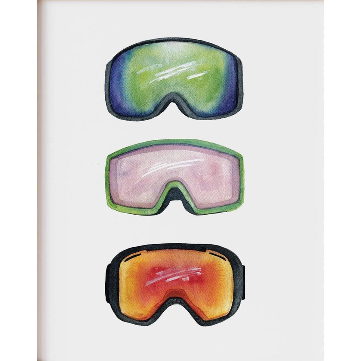 Ski Goggle Trio Watercolour Print - Unframed