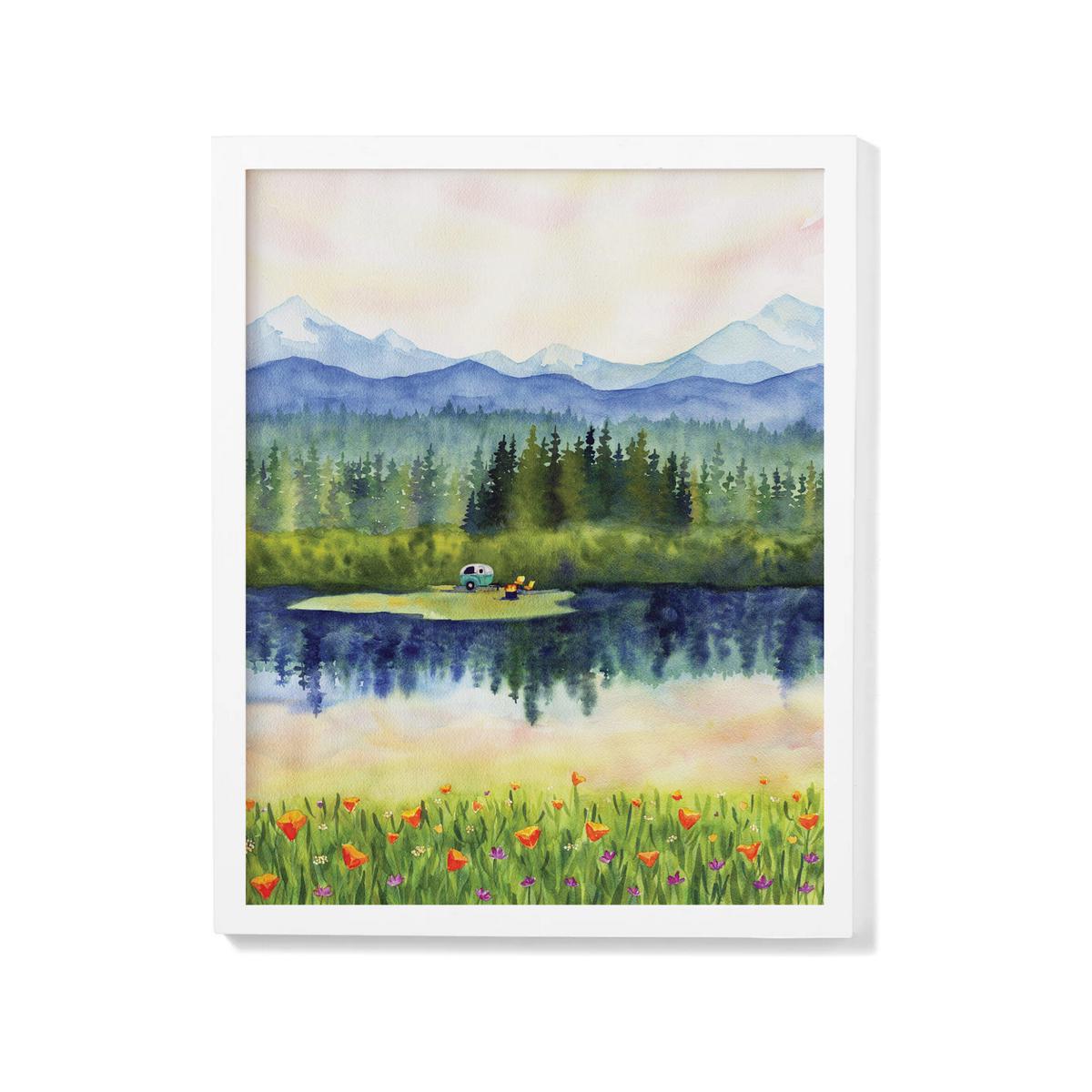 Summer Wanderlust Watercolur Print - White Frame