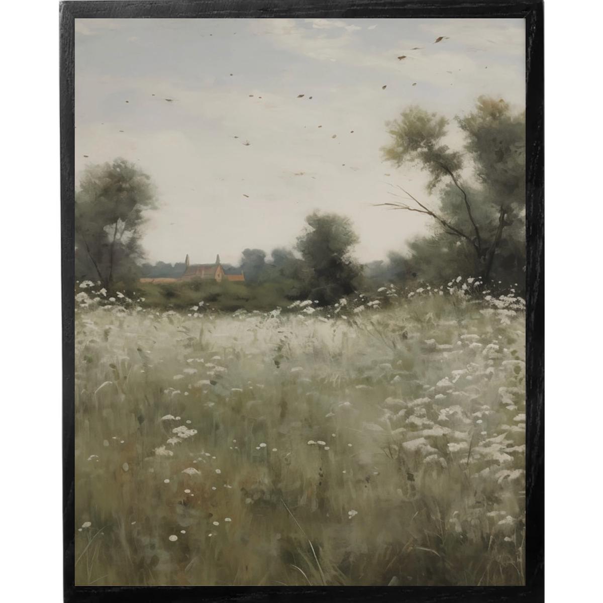 Vintage Field Print - Black Frame