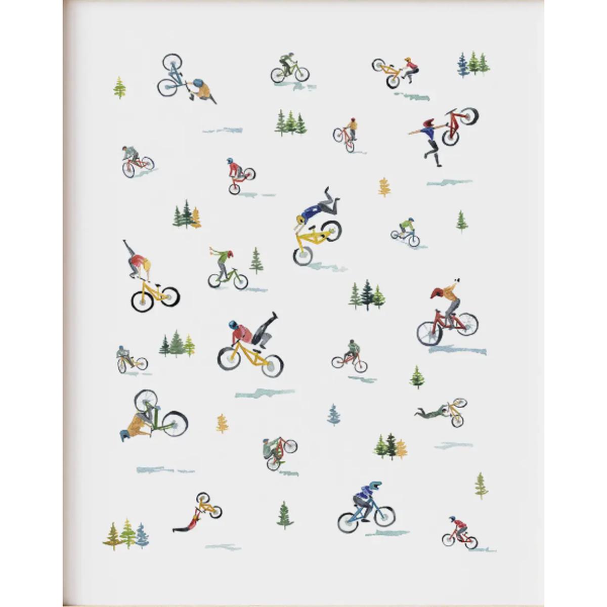 Watercolour Print - Mountain Bikers | Unframed