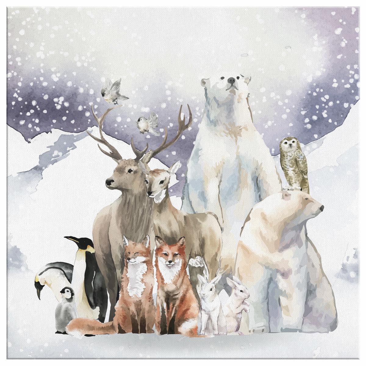 Amazing Winter Animals Canvas Wall Art