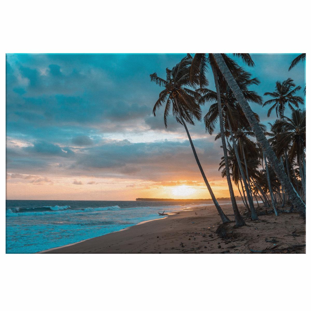 Aqua Sunset Canvas Wall Art