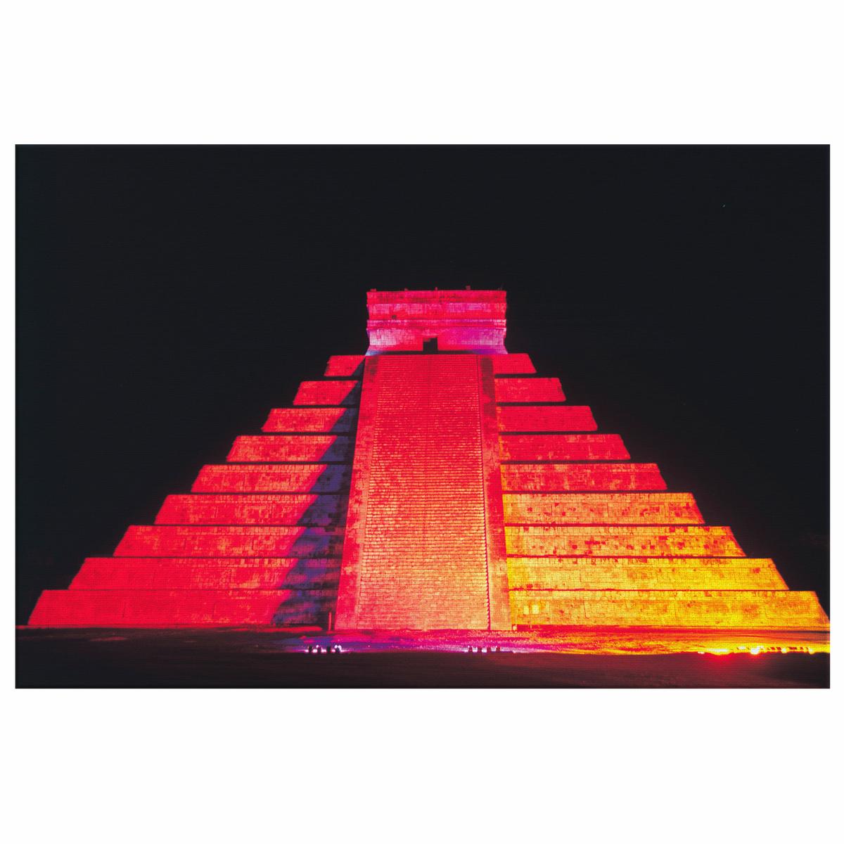 Colorfull Chichn Itz Pyramid Mxico Canvas Wall Art