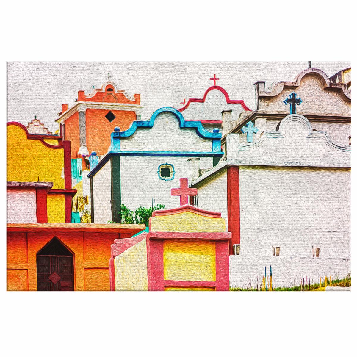 Colors of Chichicastenango Guatemala Oleo Style Painting Canvas Wall Art