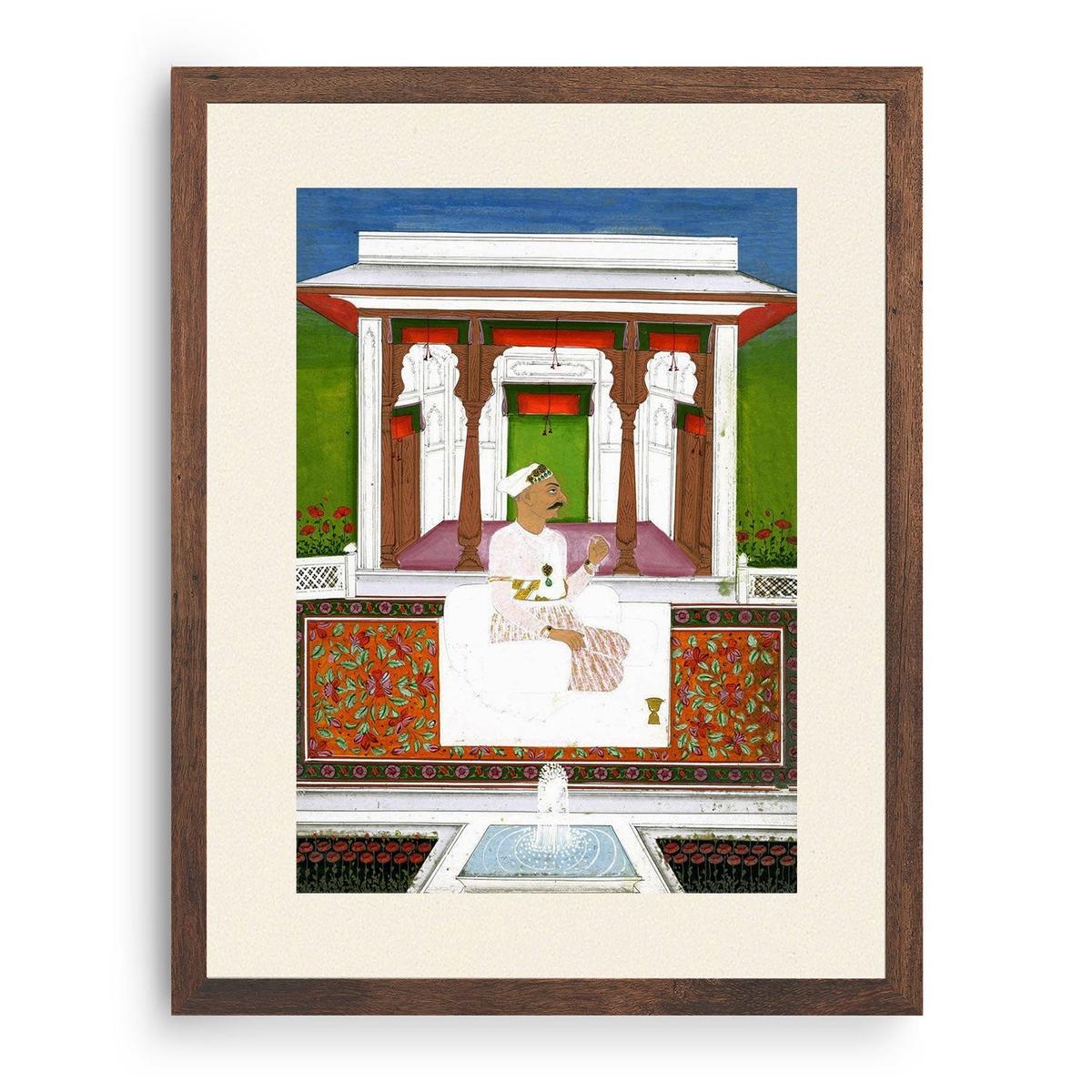 Man sitting in pavilion I, Indian Miniature Paintings