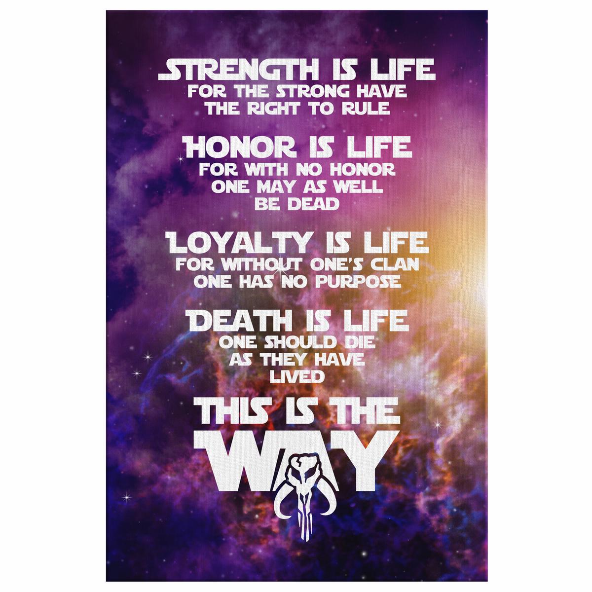 Mandalorian Code of Honor Canvas Wall Art