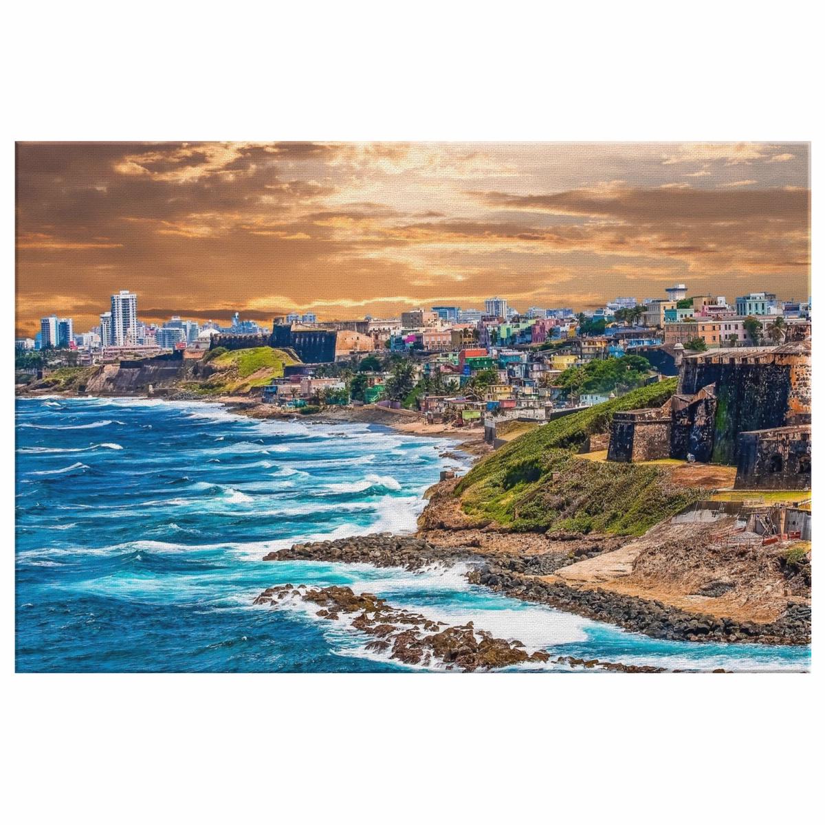 San Juan Puerto Rico Coastline Canvas Wall Art