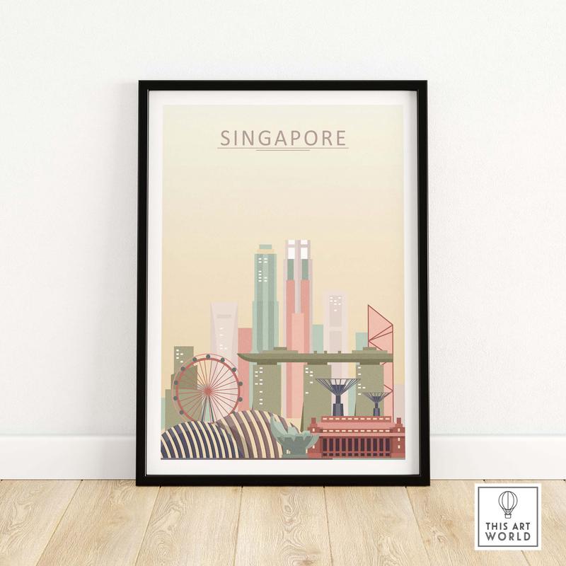 Singapore Skyline Print | Wall Art Poster