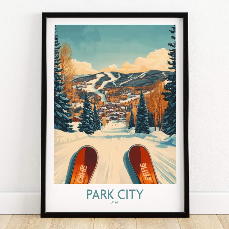 Winter Sports Ski Poster Park City Utah