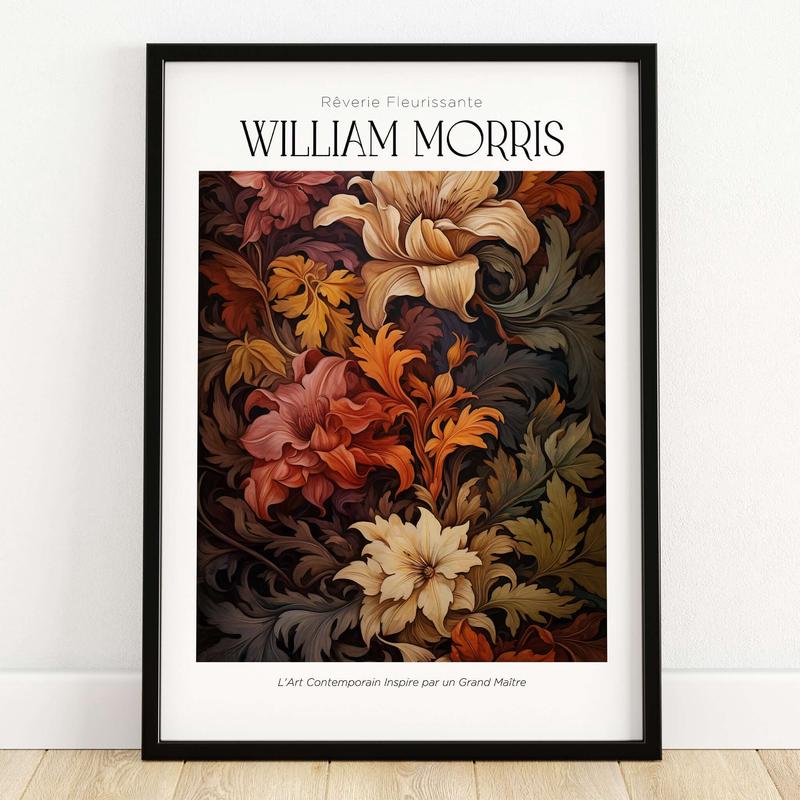 William Morris Prints - Rich Floral Foliage Pattern Art Print - Autumnal Botanical Poster