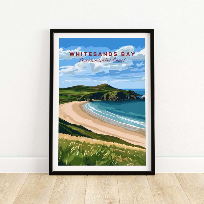 Whitesands Bay Coastal View Poster - Pembrokeshire Coast National Park Wall Art