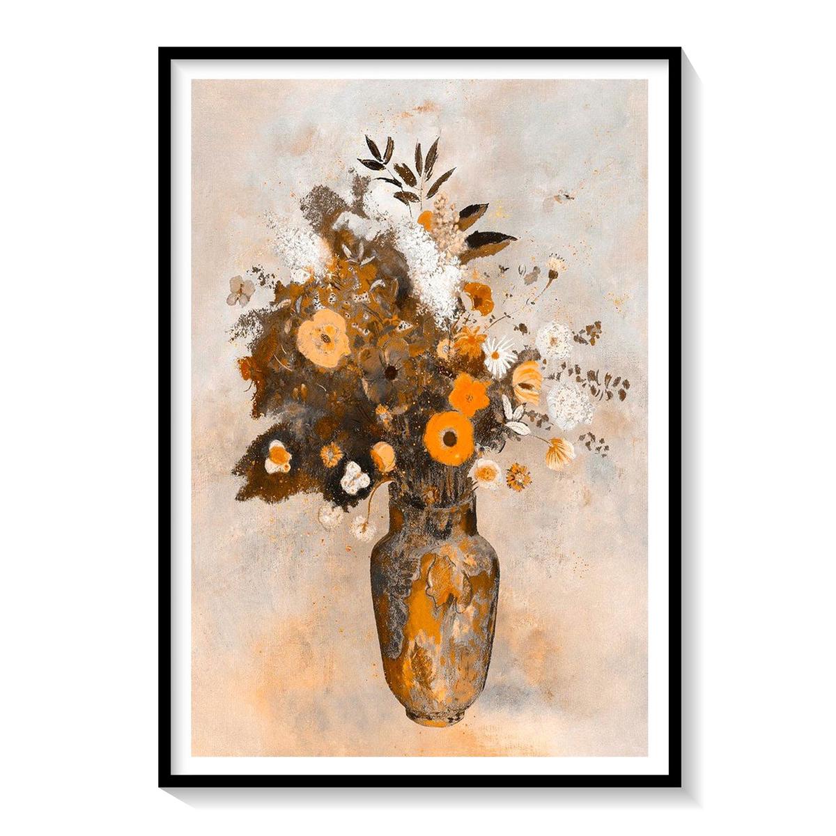 A Bouquet in a Chinese vase, Botanical Flower Paintings