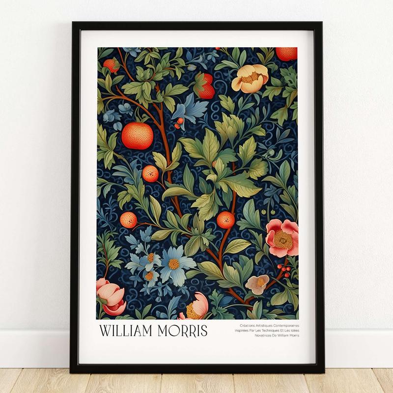 William Morris William Morris Fruit and Floral Vine Art Print - Dark Botanical Poster