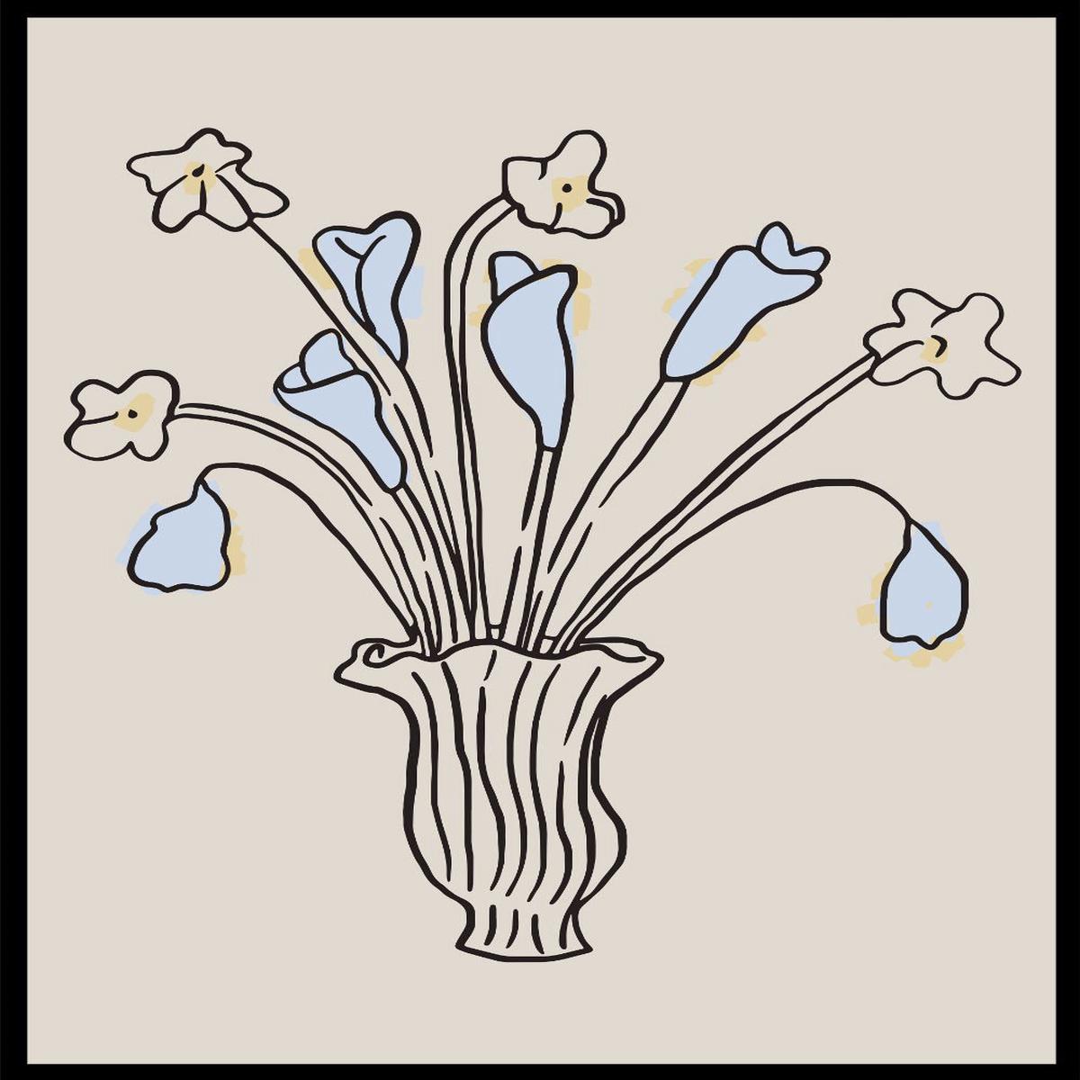 'Petals in Blue' Aesthetic Art Print
