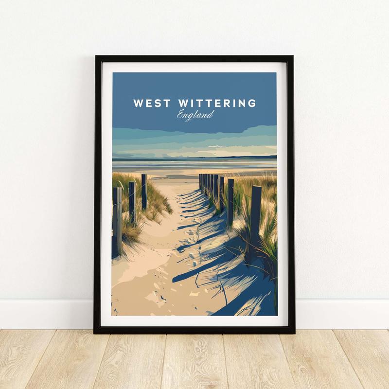 West Wittering Poster - Chichester England Print - Coastal Home Decor