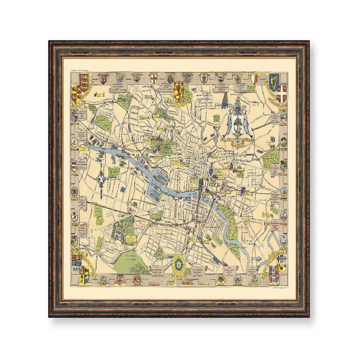 1938 Glasgow Map - Restored Archival Print on Heavyweight Photo Paper