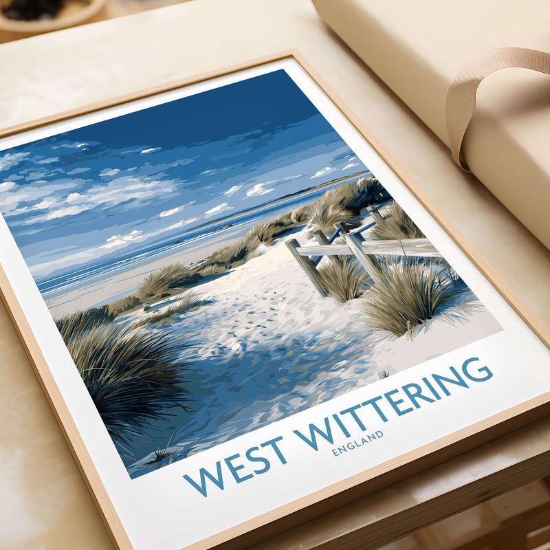 West Wittering Poster - Sussex Dunes Wall Art - English Coastal Print