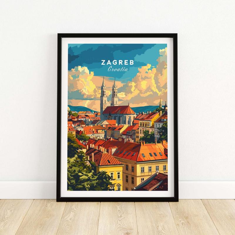 Zagreb Wall Art Print - Croatia Travel Poster