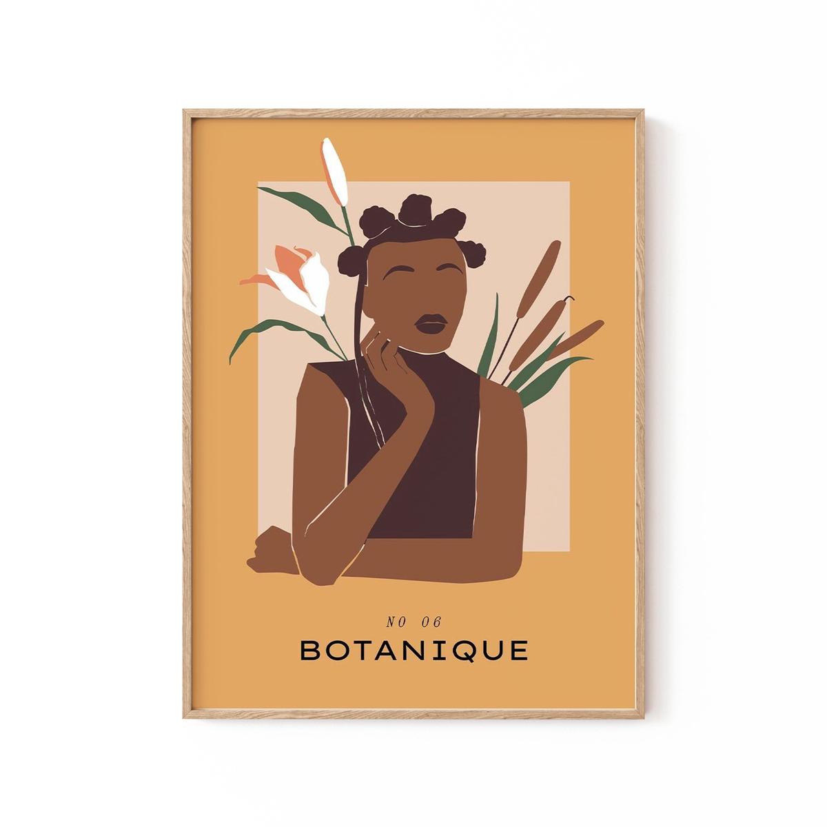 Woman and Daffodil, Minimalist Art Painting