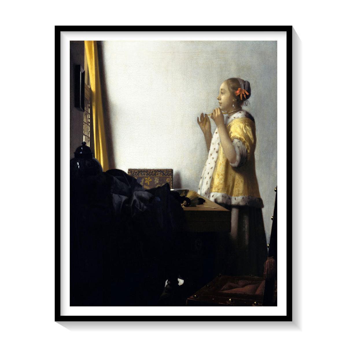 Young Woman with a Pearl, Johannes Vermeer Painting