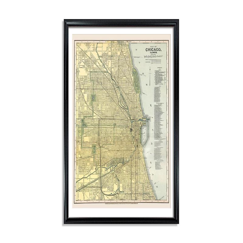 1891 Chicago Map - Antique City Map Print | Restored Vintage Archival Artwork