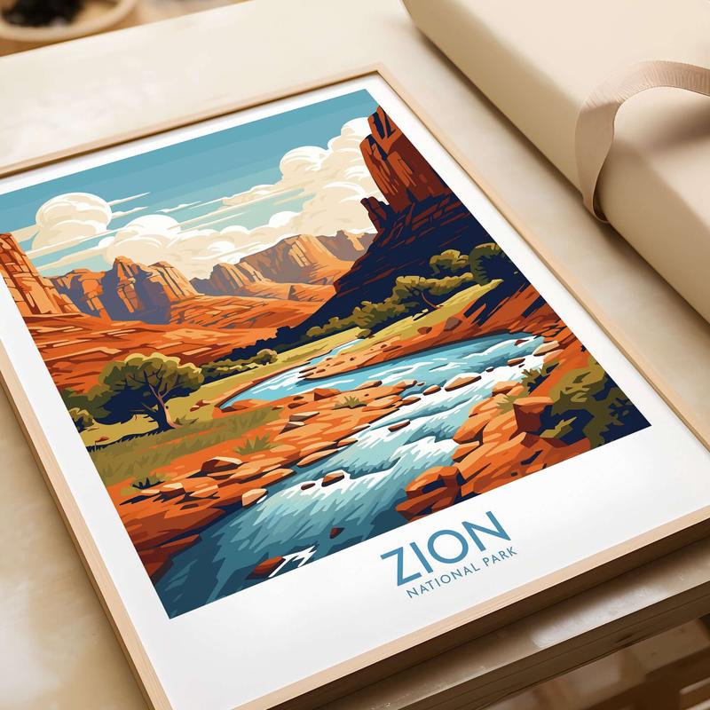 Zion National Park Art Print | Desert Landscape Poster