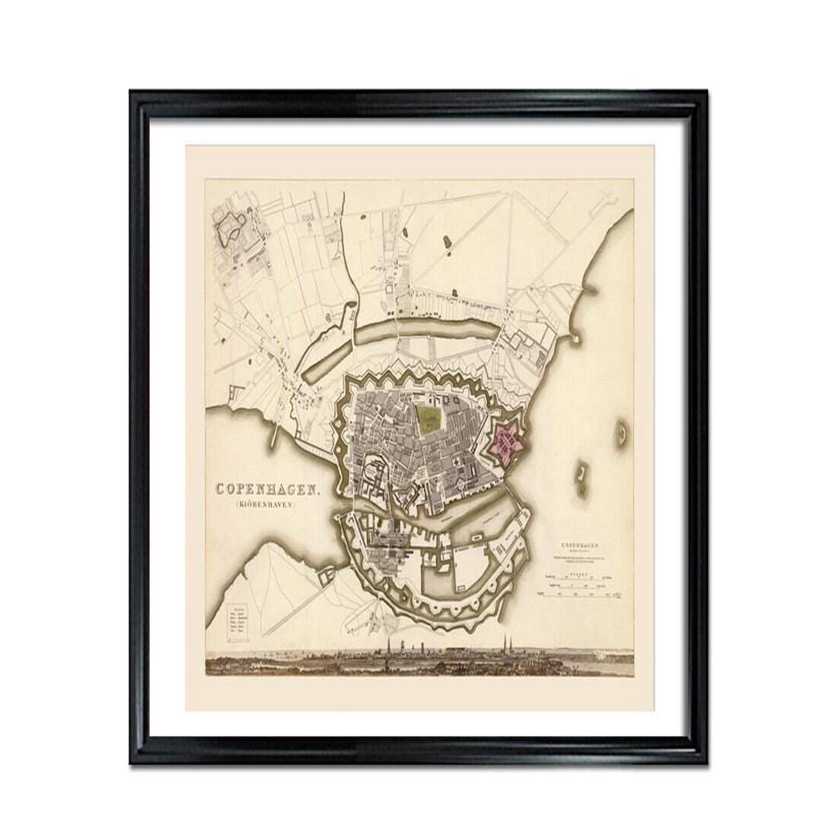 1837 Copenhagen Map | Historical City Poster & Classic Scandinavian Map Print