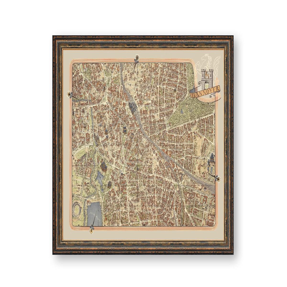 1955 Hannover Map - Vintage City Map Print | Archival Reproduction Wall Art