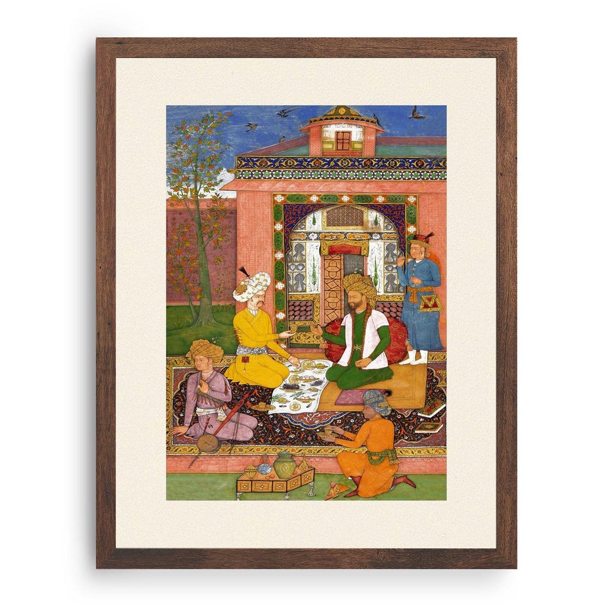 A feast in a pavilion setting Mughal, Mughal Miniature Paintings