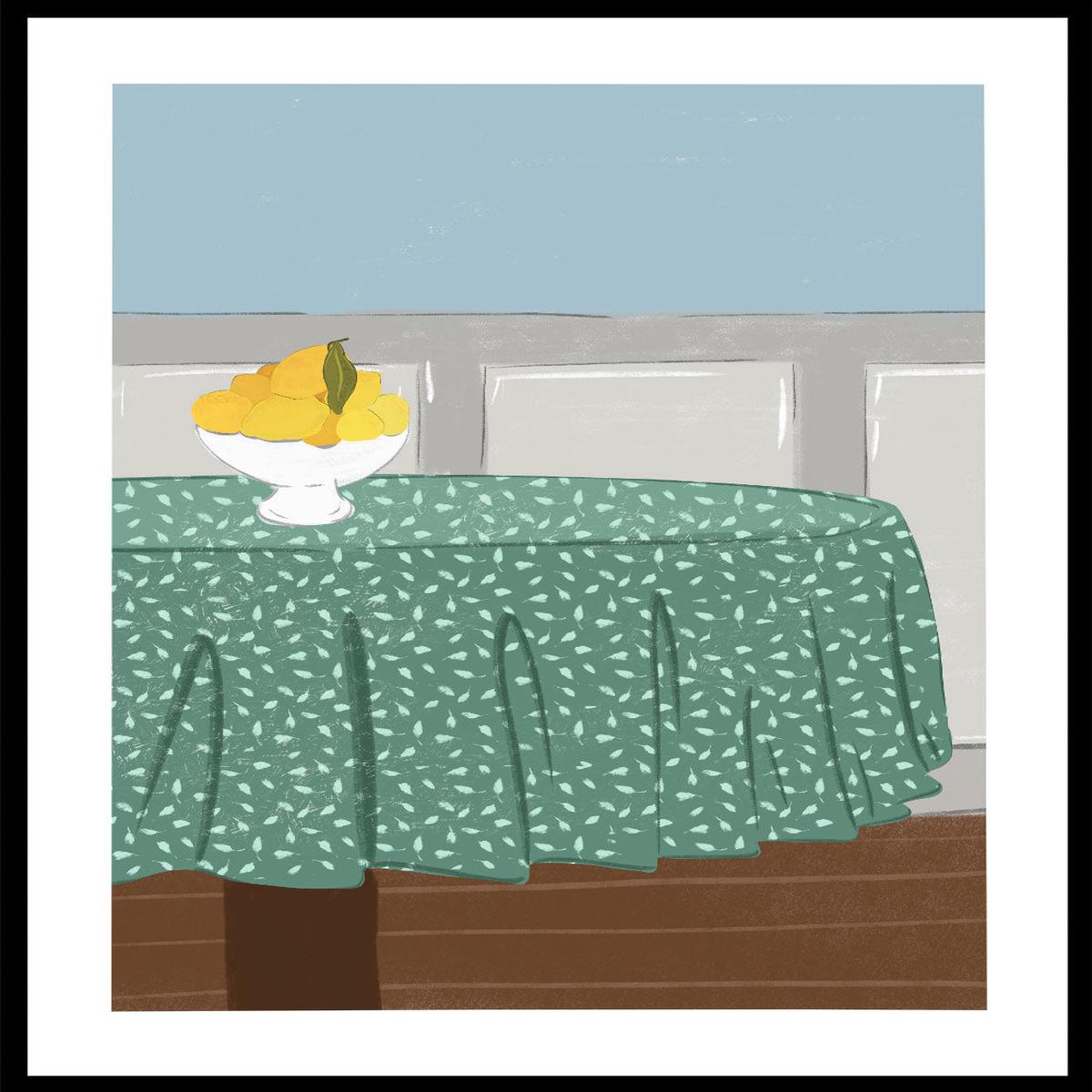 'Lemons and Linen' Aesthetic Art Print