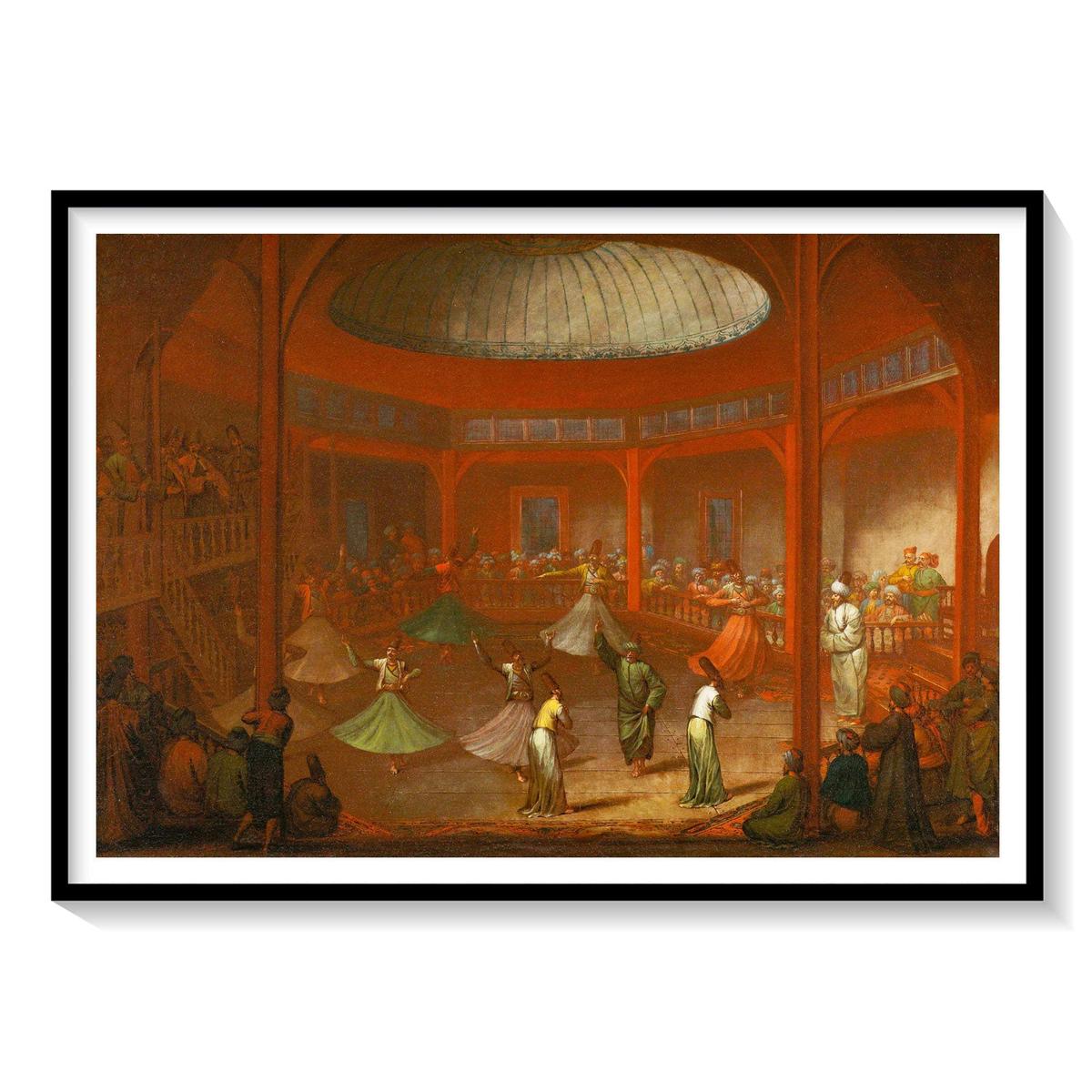 Whirling Dervishes Jean Baptiste Vanmour, Turkish Art Painting
