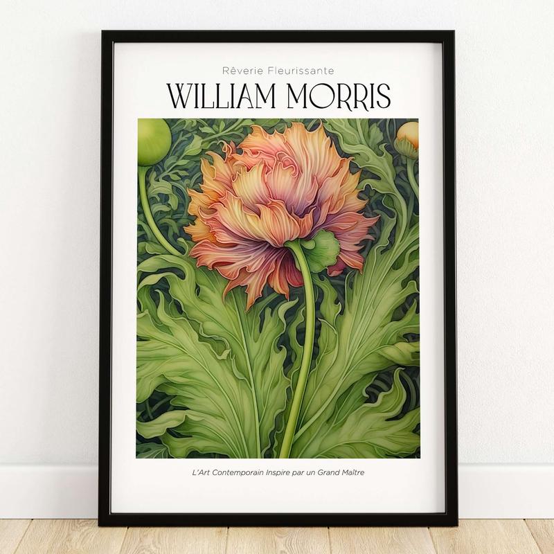 William Morris Prints - Large Floral Bloom Art Print - Botanical Poppy Poster
