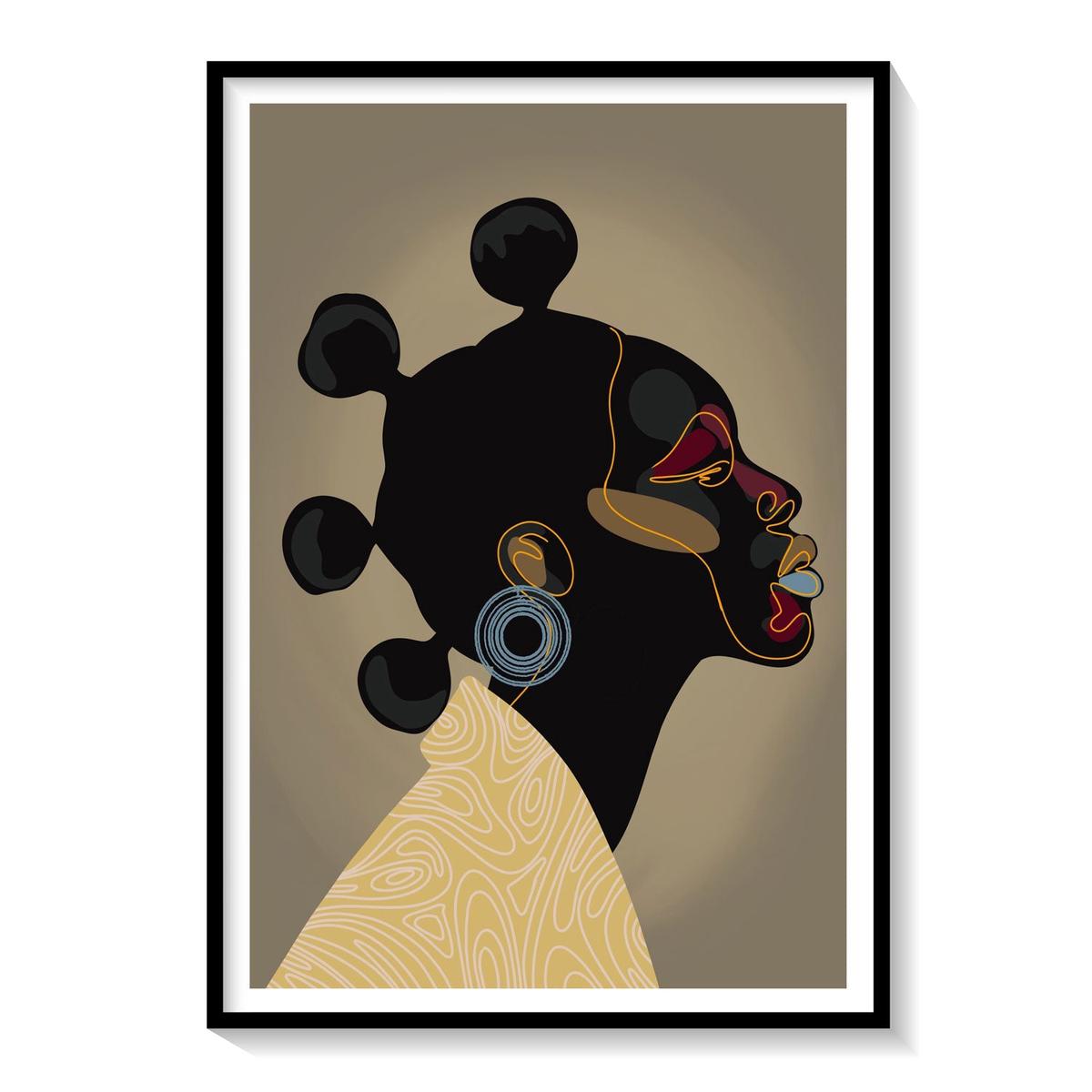 Woman with Stylish Hairdo by Naledi, Fashion Poster