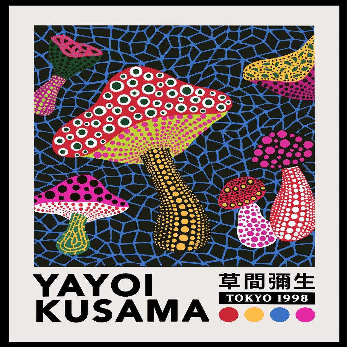Yayoi Kusama Mushrooms Inspired Art Print