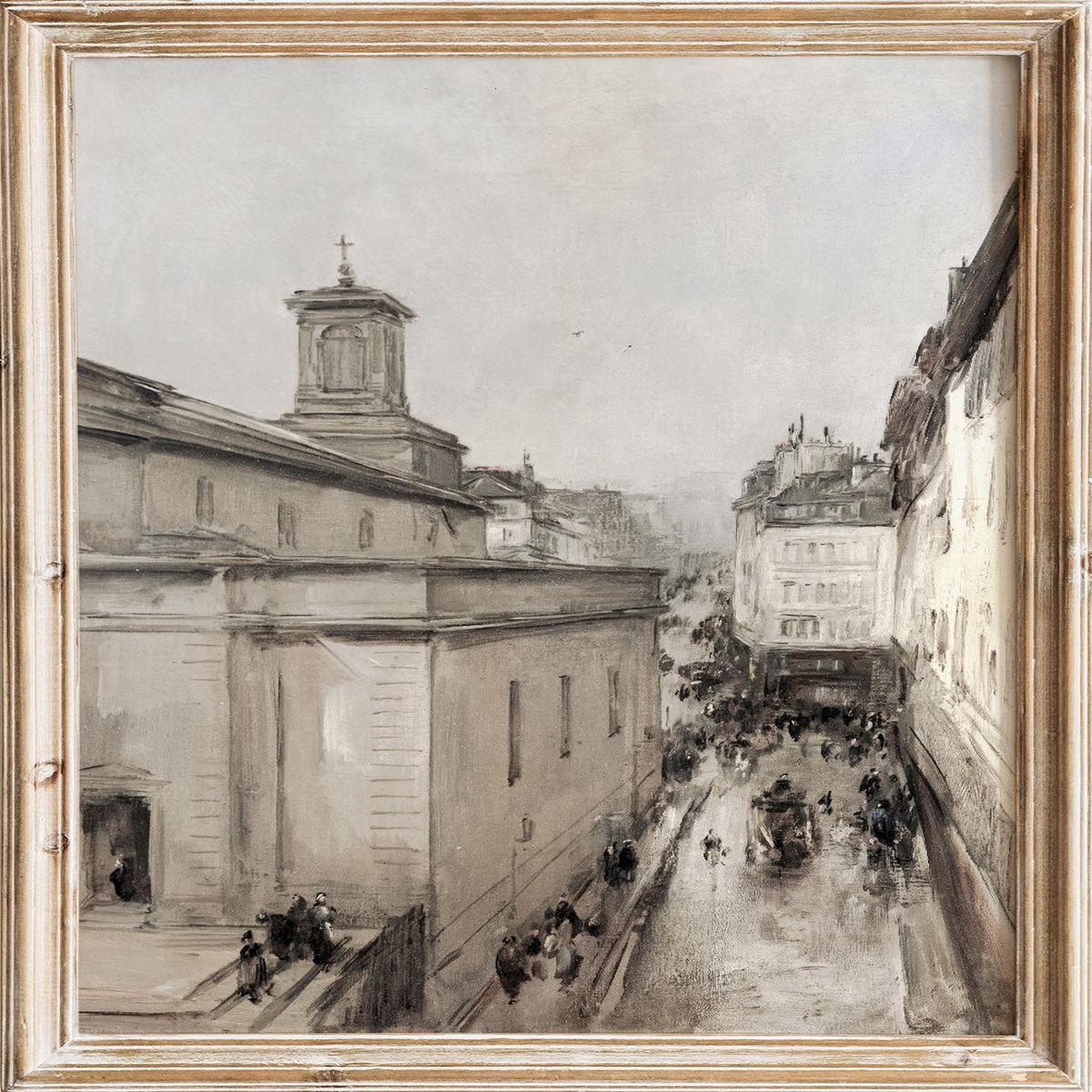 "View of the Church of Notre Dame de Lorette and the Rue Flchier" Art Print