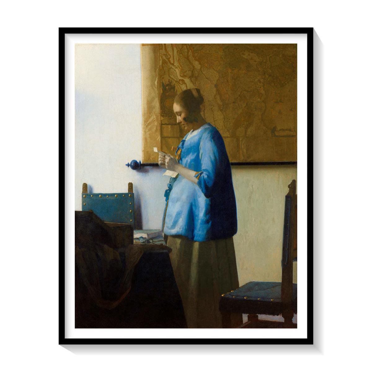 Woman Reading a Letter, Johannes Vermeer Painting