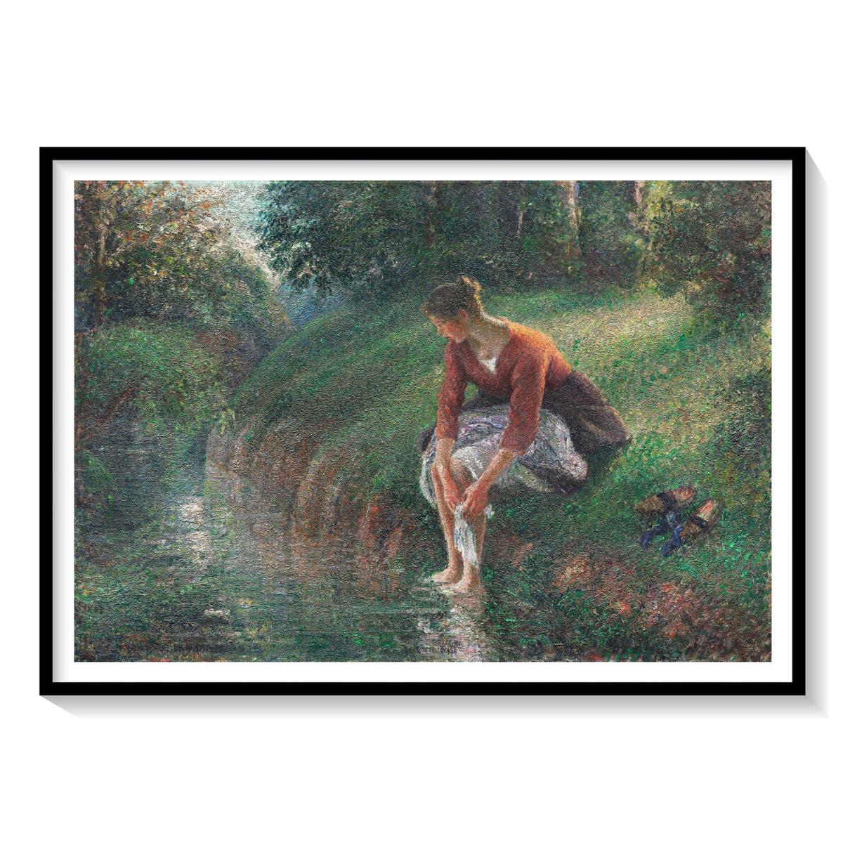 Woman Bathing Her Feet, Camille Pissarro Painting
