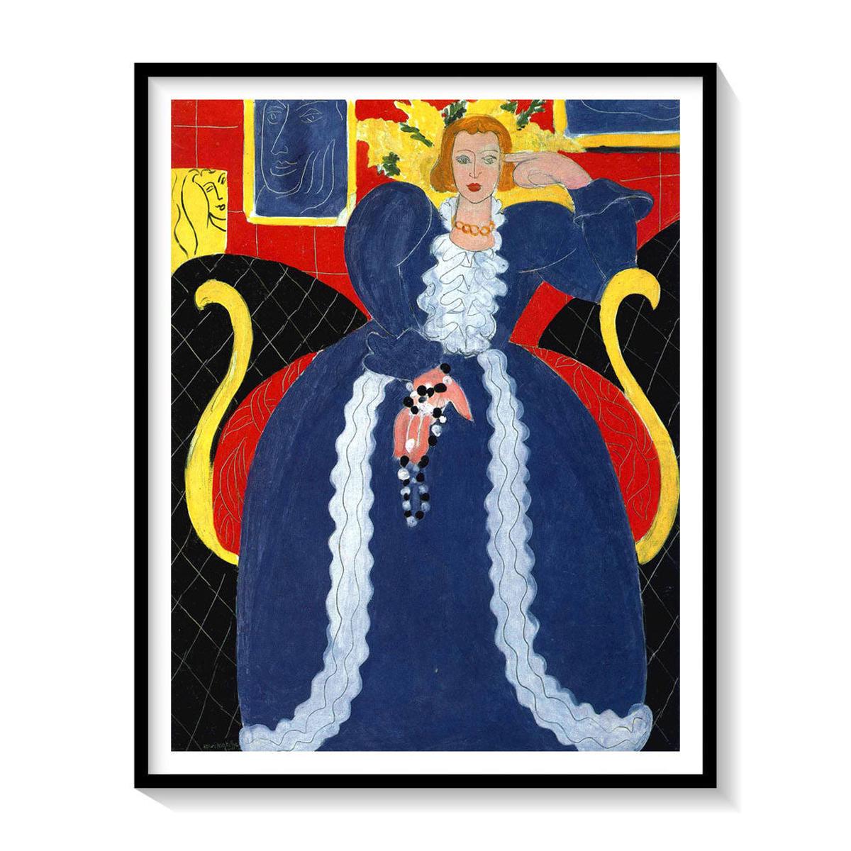 woman in blue, Henri Matisse Painting