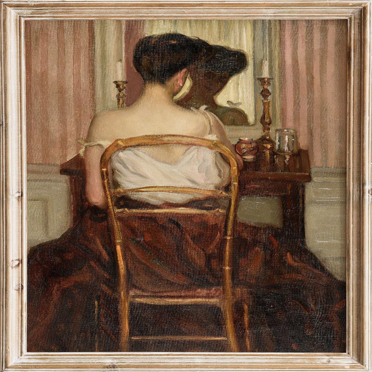 "At the Mirror" Art Print