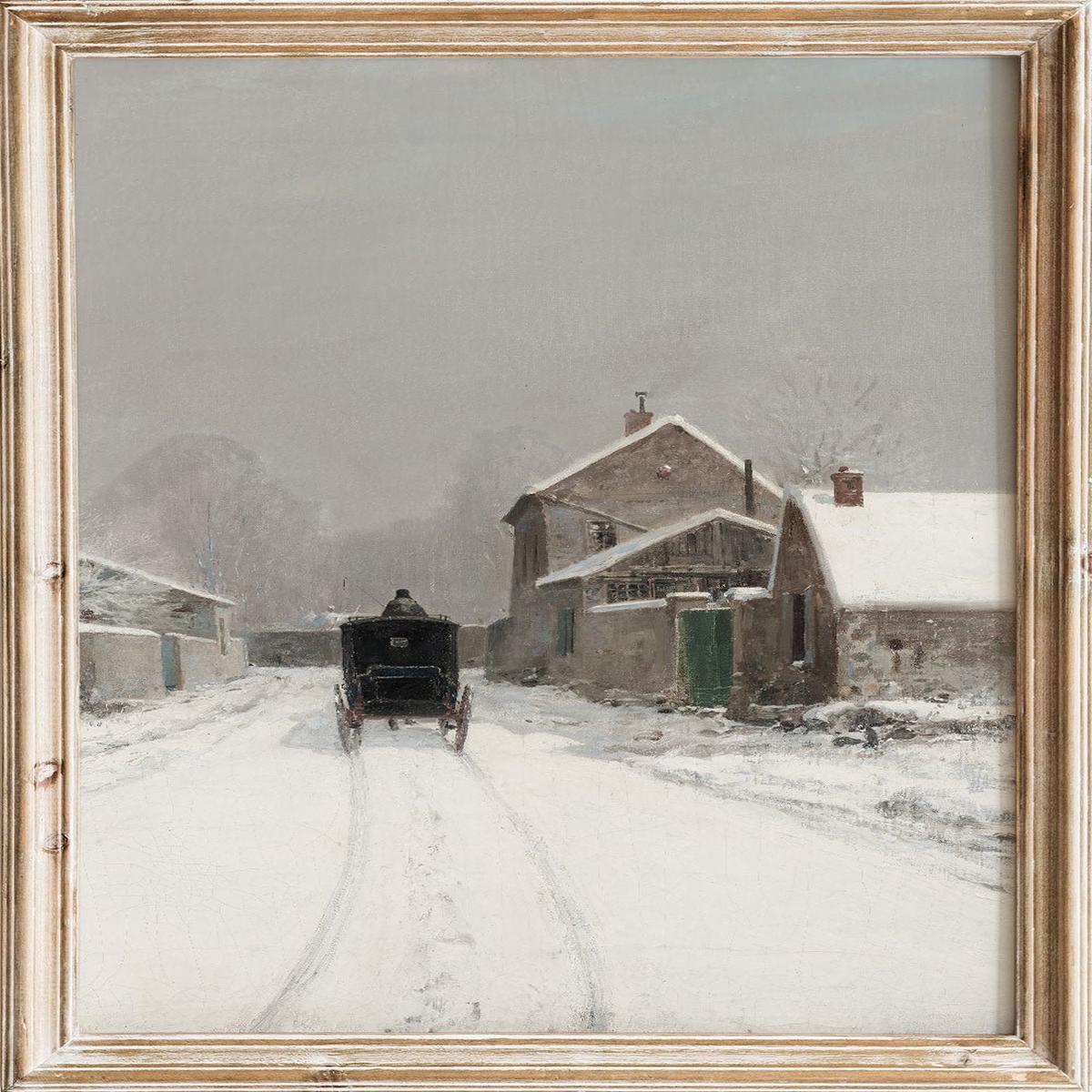 "L'Avenue de Neuilly on a Winter" Art Print