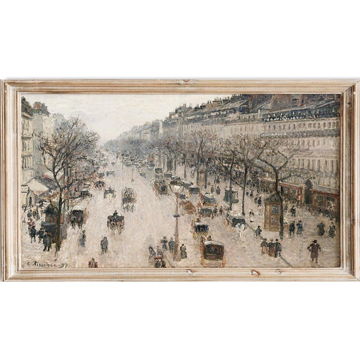 "The Boulevard Montmartre on a Winter Morning" Art Print