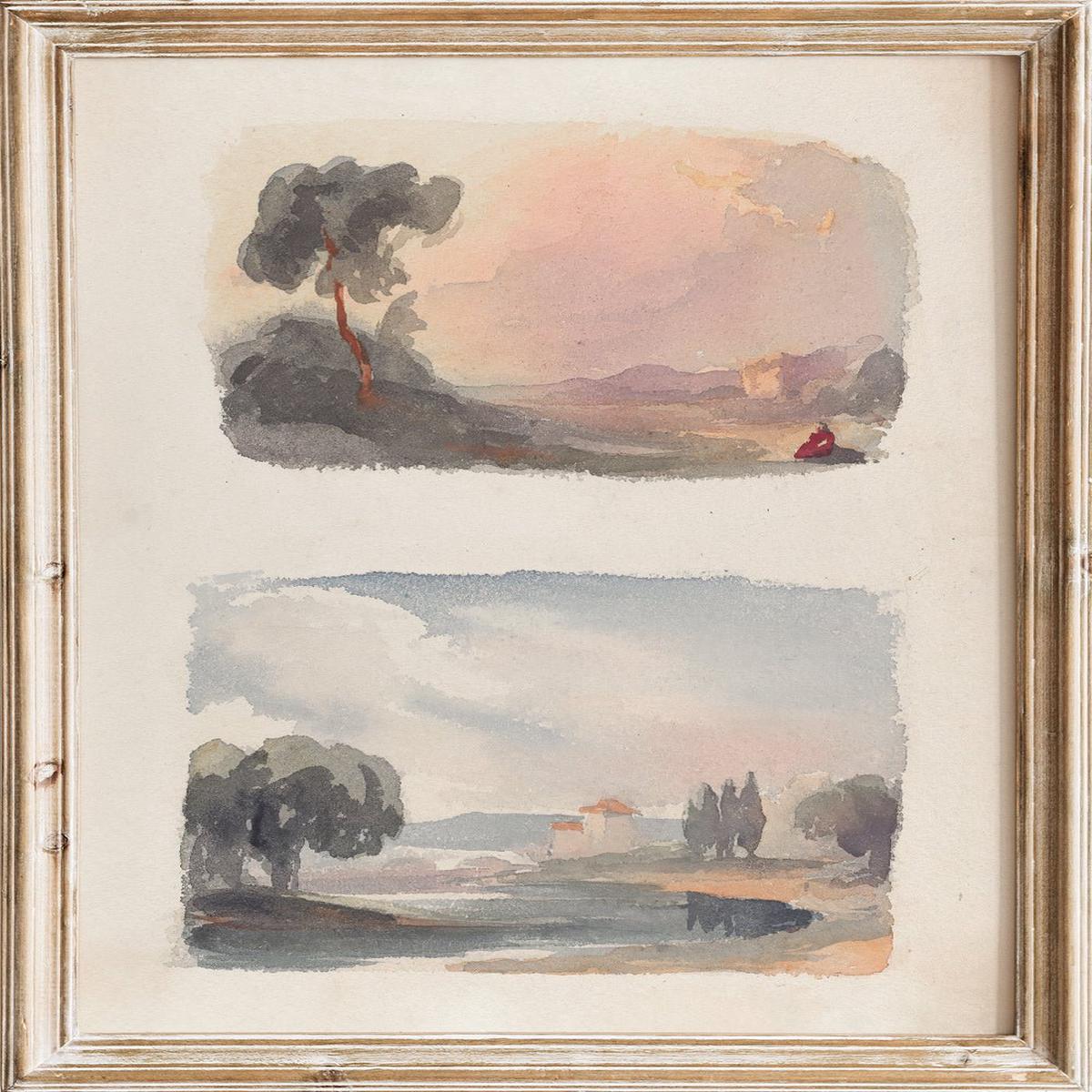 "Landscape with Mountains in Distance" Art Print
